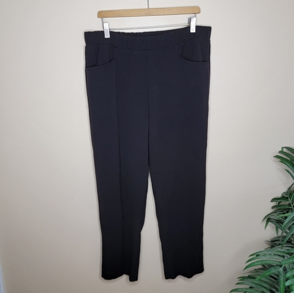 Universal Standard | Black Pull-on Waist Pants with Front Slip Pockets - Picture 1 of 5